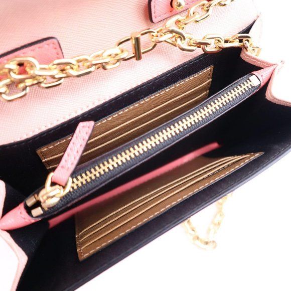 NEW Marc Jacobs SNAPSHOT Chain Wallet Pink Black - Picture 10 of 14